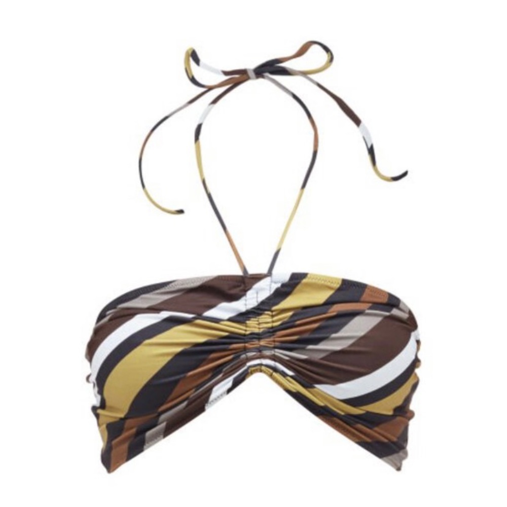 GANNI Ruched Front bikini top bandeau halter